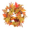 Maple Leaf Wreath with Base,real Pinecones, for Front Door Decoration