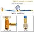 R134a Hose-with Air Conditioning Gauge - Can Tap to R-12/r-22 Port