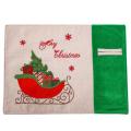 Christmas Decorations Red and Green Gift Carts Placemats,green