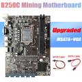 B250c Mining Motherboard+sata Cable+switch Cable 12xpcie to Usb3.0