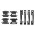 8pcs for Ford Bronco 2021 Door Handle Bowl Cover Bright Carbon Fiber