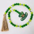 St. Patrick's Day Wood Beads Garlands with Tassels, for Home Decor