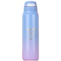 Insulated Thermals Milk&coffee Cup Thermos Straw Water Bottle ,blue