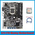 B75 Eth Mining Motherboard 8xpcie Usb Adapter+cpu+rj45 Network Cable