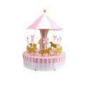 Carousel Wedding Favor Boxes Candy Boxes for Wedding, Pink 1 Set