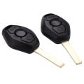 2pcs Uncut Car Replacement Remote Blank Key Shell Case for Bmw