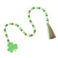 St. Patrick's Day Wood Beads Garland, Rustic Tassels Farmhouse, D
