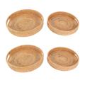 Rattan Handwoven Round High Wall Severing Tray Storage (set Of 4:s+l)