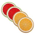 4 Pcs Pp Woven Round Placemat Mat Watermelon Lemon Drink Coasters