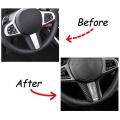 For Bmw 5 Series G30 2018-2022 Carbon Fiber Steering Wheel Cover,2pcs