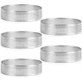 5pcs Circular Stainless Steel Dessert Mousse Cake Cheese Baking Mould