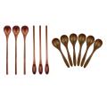 6 Pcs Wooden Coffee Spoon Long Handle Wooden for Kitchen Mixing