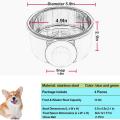4 Pieces Removable Stainless Steel Pet Kennel Feeder Bowl with Spoon