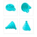 Kitchen Silicone Cooking Gadget Funnel Blue