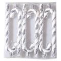 6pcs Christmas Tree Decoration Plastic Candy Cane Pendant, Silver