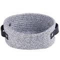 Woven Basket for Storage Oval Rope Coil Baskets with Handle Mini C