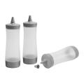 3 Pcs Squeeze Squirt Condiment Ketchup Bottle for Kitchen (grey)