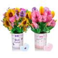 2pcs Popup Flower Bouquet, for Thank Mother's, Anniversary, Love