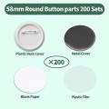 200 Sets 58mm Blank Button Badge Parts for Button Machine 58mm