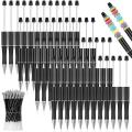 50pcs Plastic Beadable Pen Bulk Ballpoint Pen with 50 Refills Black