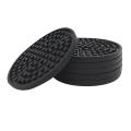 Black Round Silicone Rubber Drink Coasters (set Of 6) for Homes