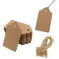 200pcs Paper Gift Tags with 200 Twine for Gifts Crafts Brown