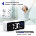 Digital Alarm Clock with Wireless Charging,digital Clock (white)