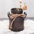 2pcs Flower Bucket Retro Iron Bucket Flower Pot Vase for Home Garden