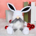 Easter Handmade Rabbit Ear Gnome Plush Dwarf Easter Gifts (white)