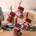 Santa Snowman Reindeer Stocking for Home Decor Set Doll Socks Gift