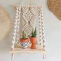 2x Boho Wall Hanging Shelf Handmade Tassel Tapestry Rack for Home