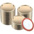 70mm Mason Jar Canning Lids,gold Lids with Silicone Seals Rings