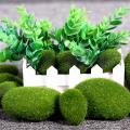 40 Pieces 2 Sizes Decorative Faux Green Moss Covered Stones