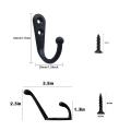 9 Pack Heavy Duty Coat Hooks Wall Mounted with 20 Screws Black Color