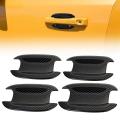 8pcs for Ford Bronco 2021 Door Handle Bowl Cover Bright Carbon Fiber