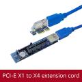 Pcie X1 to X4 Riser Card Usb3.0 Adapter Cable for Desktop Computer