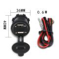4.2a Car 2 Port Dual Usb Charge Adapter Socket Led Voltmeter Red