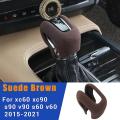 For Volvo Suede Brown Central Console Gear Shift Lever Cover