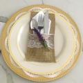 75pcs Burlap Lace Cutlery Pouch Hessian Jute Table Accessories