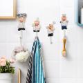 Pack Of 4 Resin French Chef Figurine Wall Hooks Hanger