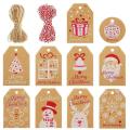 100pcs Christmas Gift Tags-kraft Hang Labels with Twine String