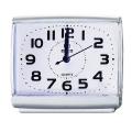 Wake Up Clocks Plastic Silent Sweeping Small Clock Alarm Clock-white