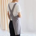 Linen Cross Back Cooking Apron with Pockets for Baking Kitchen