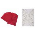 10pcs/set Carved Butterflies Invitation Card for Wedding: Red
