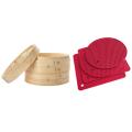 3 Piece Set - Bamboo Steamer Basket Great for Cooking,dim Sum