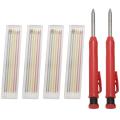 3 Pcs Solid Carpenter Pencil with 24 Pieces Leads Refills Sharpener