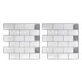 10x10 Inch Removable 3d Subway Wall Tiles (pack Of 4),for Kitchen