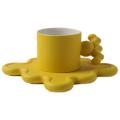 210ml Ceramic Memphis Medieval Coffee Cup Couple Mug Creative, Yellow