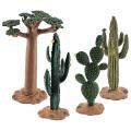 4pcs Diy Plant Decor Model Cactus Bush Maple Banyan Tree View Home