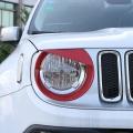 2 Pcs Red Headlight Cover Bezels Trim for Jeep Renegade 2015 - 2017